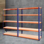 Giantz 2.4m x 1.8m Garage Shelving System – Blue & Orange