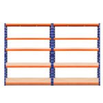 Giantz 2.4m x 1.8m Garage Shelving System – Blue & Orange