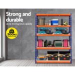 Giantz 2.4m x 1.8m Garage Shelving System – Blue & Orange