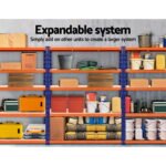 Giantz 2.4m x 1.8m Garage Shelving System – Blue & Orange
