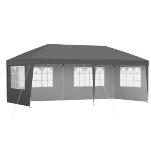 3 x 6m Gazebo with 4 x Side Walls - Grey