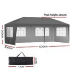 3 x 6m Gazebo with 4 x Side Walls – Grey