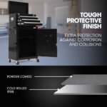 Bullet Pro 3 Drawer Tool Box Cabinet Trolley – Black