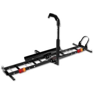 Tow-Hitch Mounted Motorcycle Carrier with Brake Lights