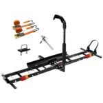 Tow-Hitch Mounted Motorcycle Carrier with Brake Lights