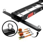 Tow-Hitch Mounted Motorcycle Carrier with Brake Lights