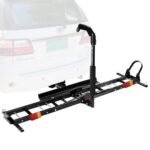 Tow-Hitch Mounted Motorcycle Carrier with Brake Lights