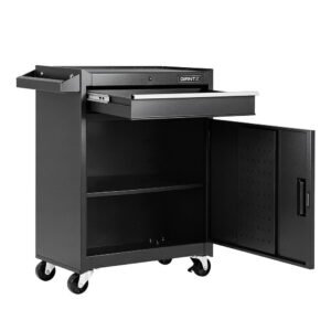 Giantz Single Drawer Tool Trolley - Black