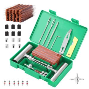 58-Piece Heavy-Duty Tubeless Tyre Repair Kit - Green