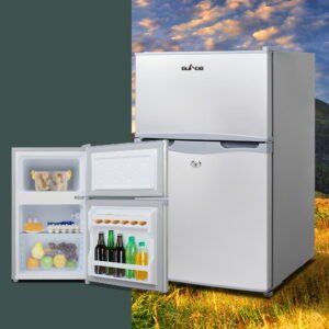 Glacio 65L 12/24/240V Upright Fridge/Freezer – Silver
