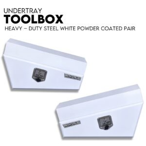 750mm Underbody Ute Tray Toolbox Set – White Steel