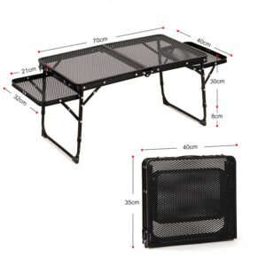 70 x 40cm Extendable Folding Mesh Top Table
