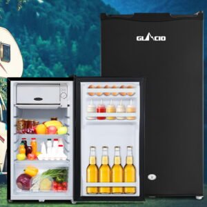Glacio 95L 12/24/240V Upright Fridge/Freezer - Black