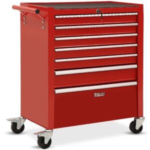 BULLET Pro 7 Drawer Tool Box Cabinet Trolley - Red