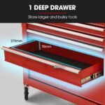 BULLET Pro 7 Drawer Tool Box Cabinet Trolley – Red