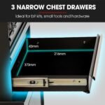 Bullet Pro 3 Drawer Tool Box Cabinet Trolley – Black