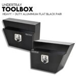 600mm Underbody Ute Tray Toolbox Set – Black Aluminium