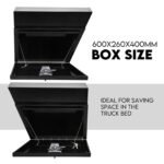 600mm Underbody Ute Tray Toolbox Set – Black Aluminium