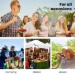 3x3m Compact Folding Gazebo with 3 x Walls – White