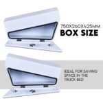 750mm Underbody Ute Tray Toolbox Set – White Steel