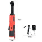 Cordless Electric Ratchet Wrench 3/8inch with 2 x 2000mAh Batteries