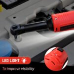 Cordless Electric Ratchet Wrench 3/8inch with 2 x 2000mAh Batteries