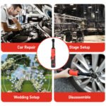 Cordless Electric Ratchet Wrench 3/8inch with 2 x 2000mAh Batteries