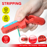 Wire Stripper with Ergonomic Curved Handle Cable
