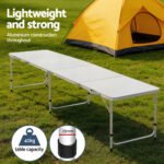 Weisshorn 7pc Folding Camping Table with 6 x Folding Chairs