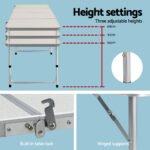 Weisshorn 7pc Folding Camping Table with 6 x Folding Chairs