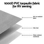 Weisshorn Replacement 3.4m Roll Up Awning with Privacy Screen