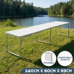 Weisshorn 7pc Folding Camping Table with 6 x Moon Chairs
