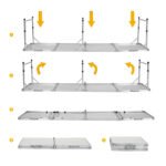 Weisshorn 7pc Folding Camping Table with 6 x Moon Chairs