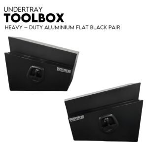 600mm Underbody Ute Tray Toolbox Set – Black Aluminium