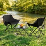 Weisshorn 3pc Camping Side Table Chair Set