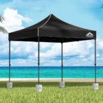 3x3m Instahut Pop-up Gazebo with Leg Weights – Black