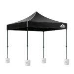 3x3m Instahut Pop-up Gazebo with Leg Weights – Black