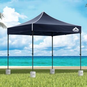 3x3m Instahut Pop-up Gazebo with Leg Weights - Navy Blue