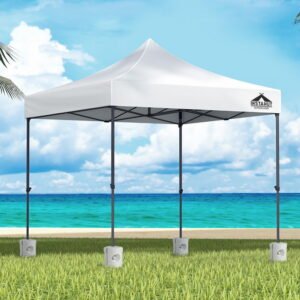 3x3m Instahut Pop-up Gazebo with Leg Weights - White