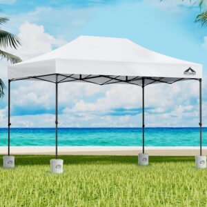 Instahut 3 x 4.5m Gazebo & Weights Pack - White