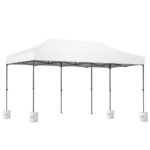 3x6m Instahut Pop-up Gazebo with Leg Weights – White