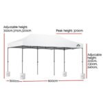 3x6m Instahut Pop-up Gazebo with Leg Weights – White