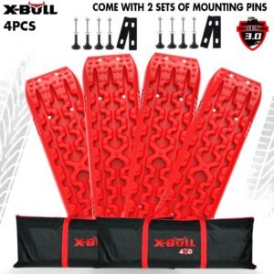 X-BULL 4 x Recovery Tracks with Mounting Bolts - Red