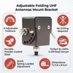 Adjustable Folding UHF Antenna Bullbar Mount Bracket