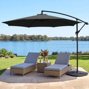 3m Cantilevered Outdoor Umbrella - Black