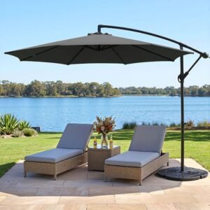 3m Cantilevered Outdoor Umbrella - Charcoal