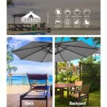 3m Cantilevered Outdoor Umbrella – Grey