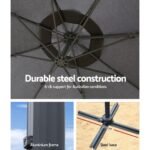 3m Cantilevered Outdoor Umbrella – Grey