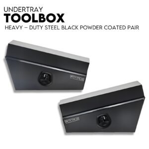 750mm Underbody Ute Tray Toolbox Set - Black Steel